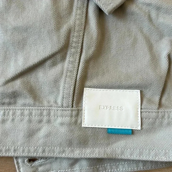 NWT Express x Simon Spurr Oversized Stone Denim Jacket Women’s Sz M - Picture 12 of 12